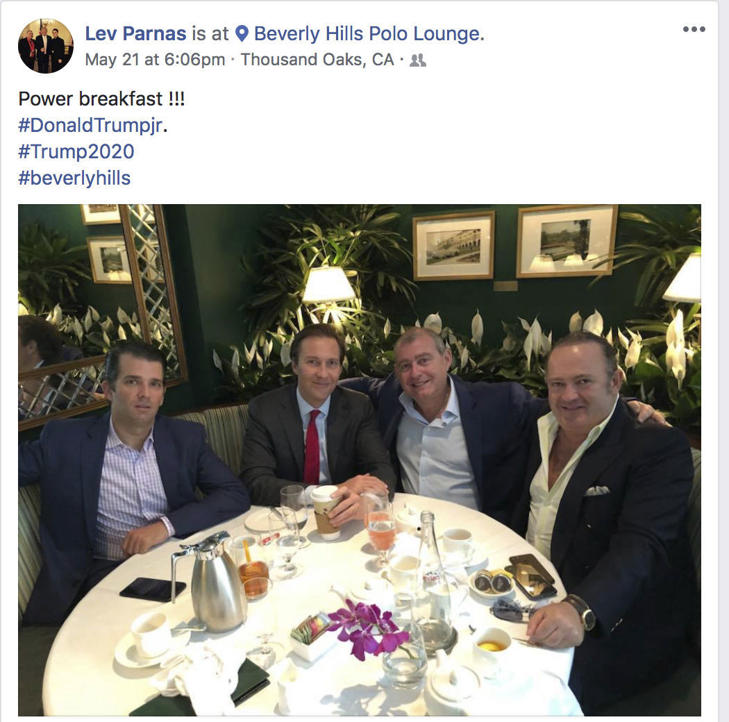 Donald Trump Jr., Tommy Hicks Jr., Lev Parnas and Igor Fruman